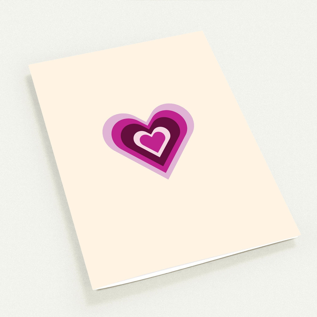 Cream Layers of the Heart Card