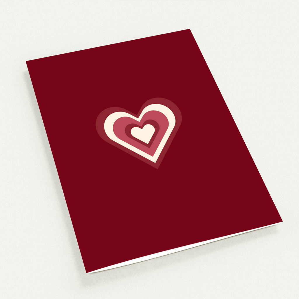 Red Layers of the Heart Card