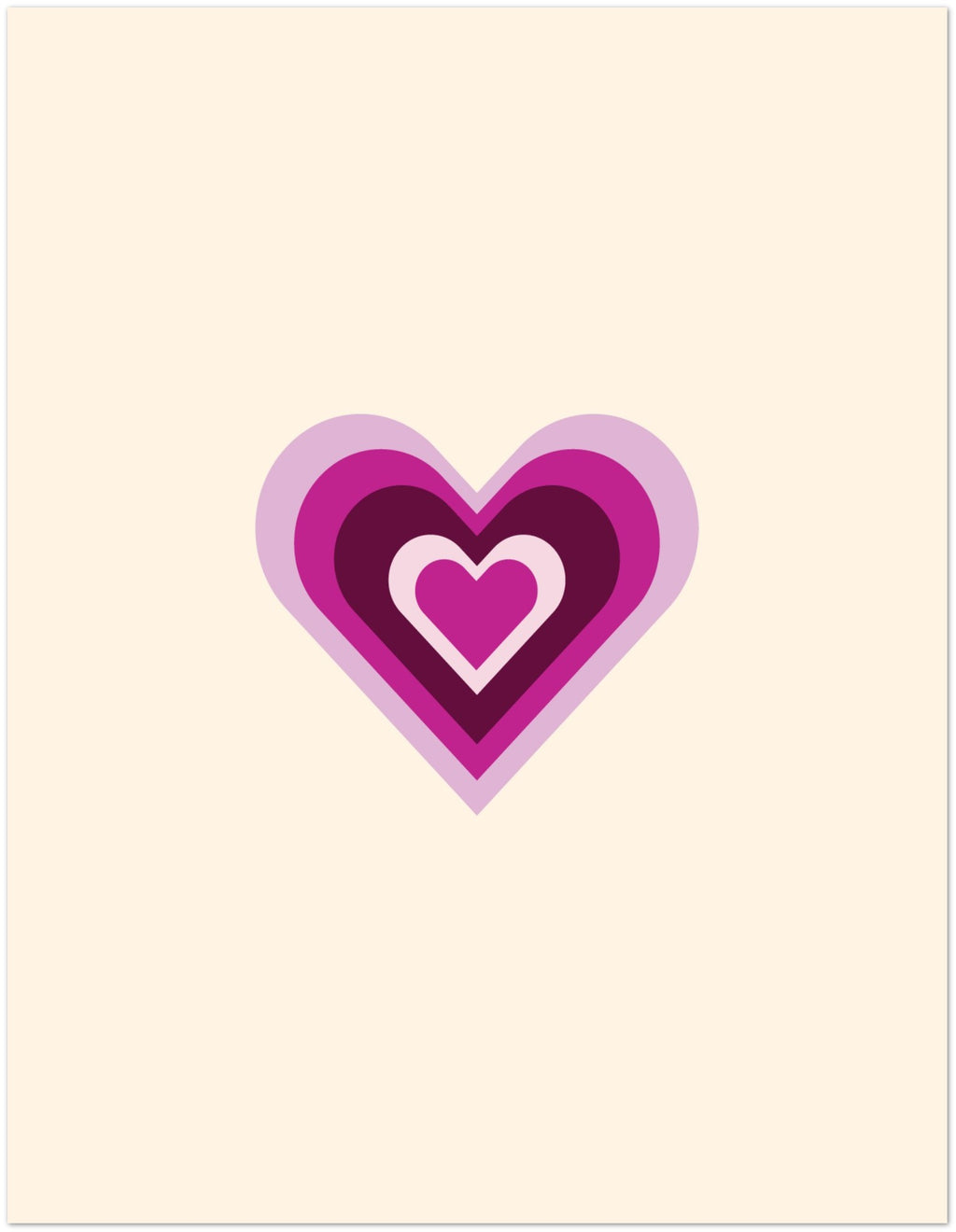 Cream Layers of the Heart Card