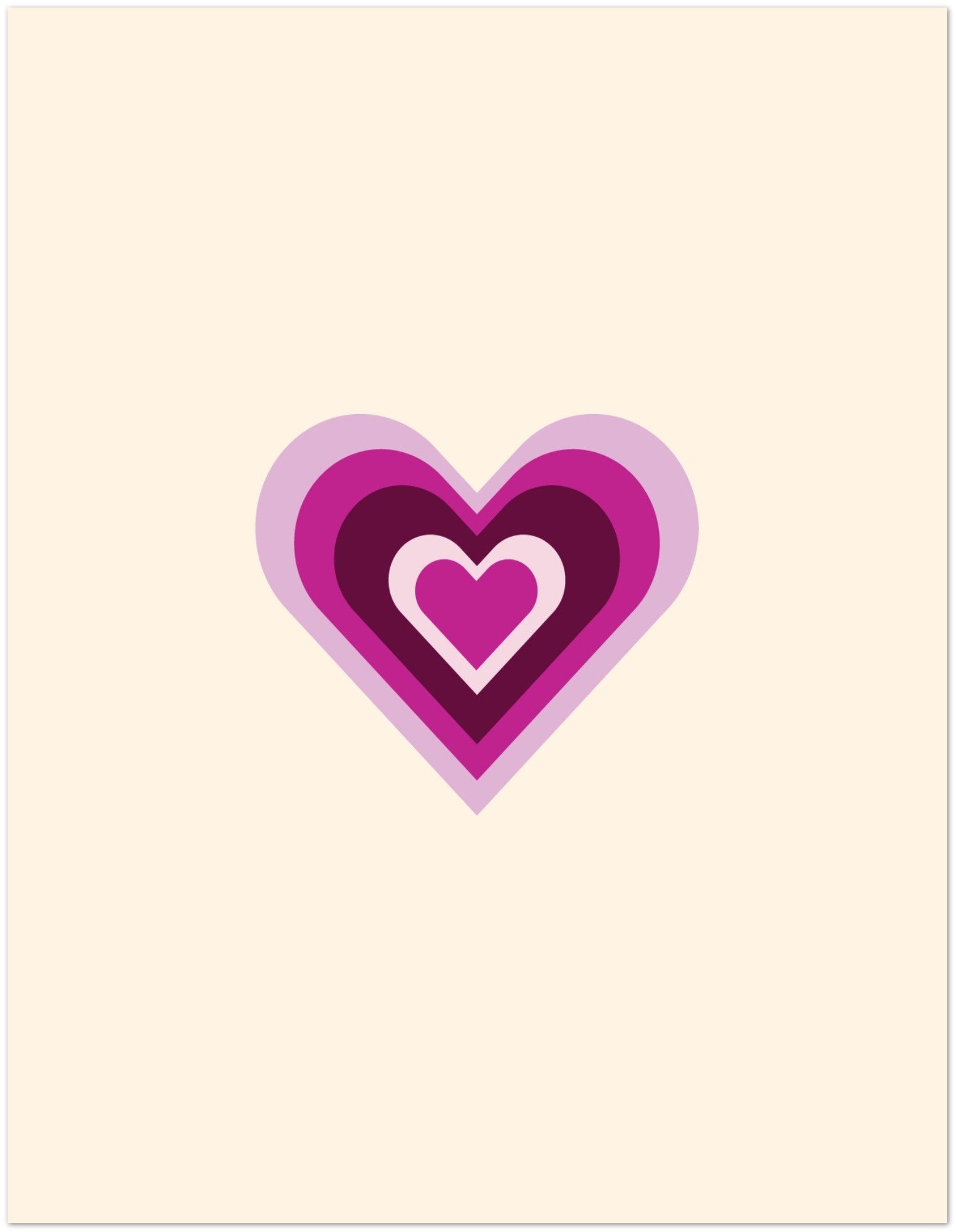 Cream Layers of the Heart Card