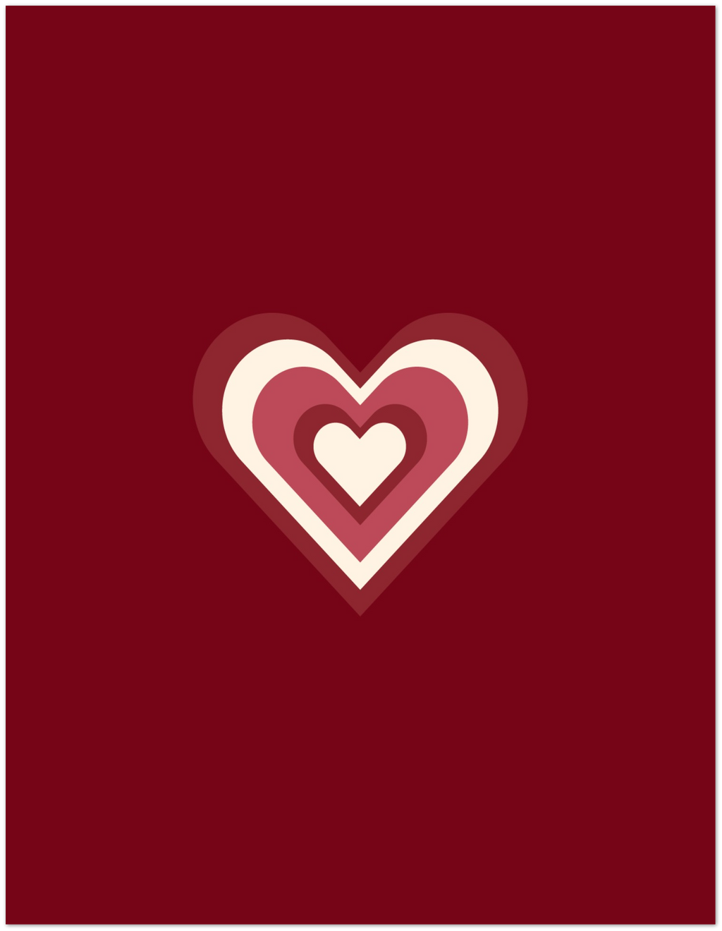 Red Layers of the Heart Card