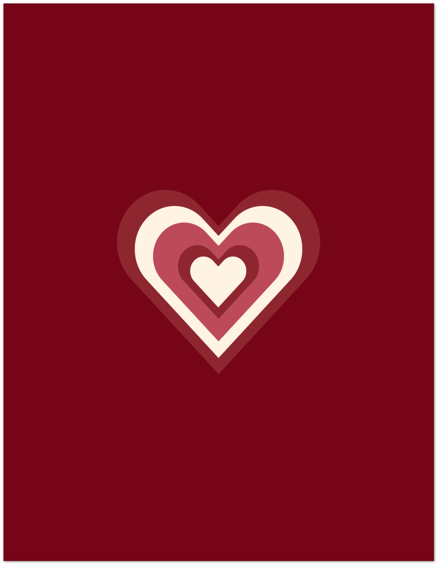Red Layers of the Heart Card